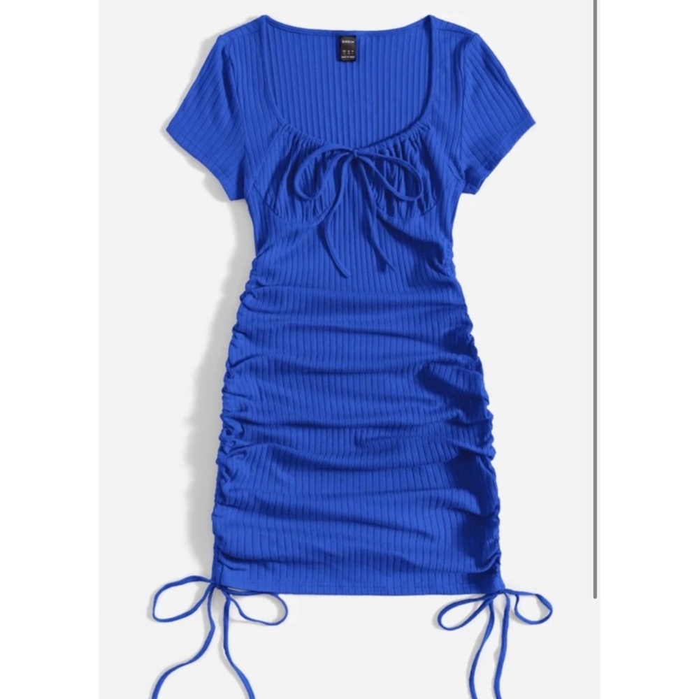 Ruched Stretchy Midi Dress